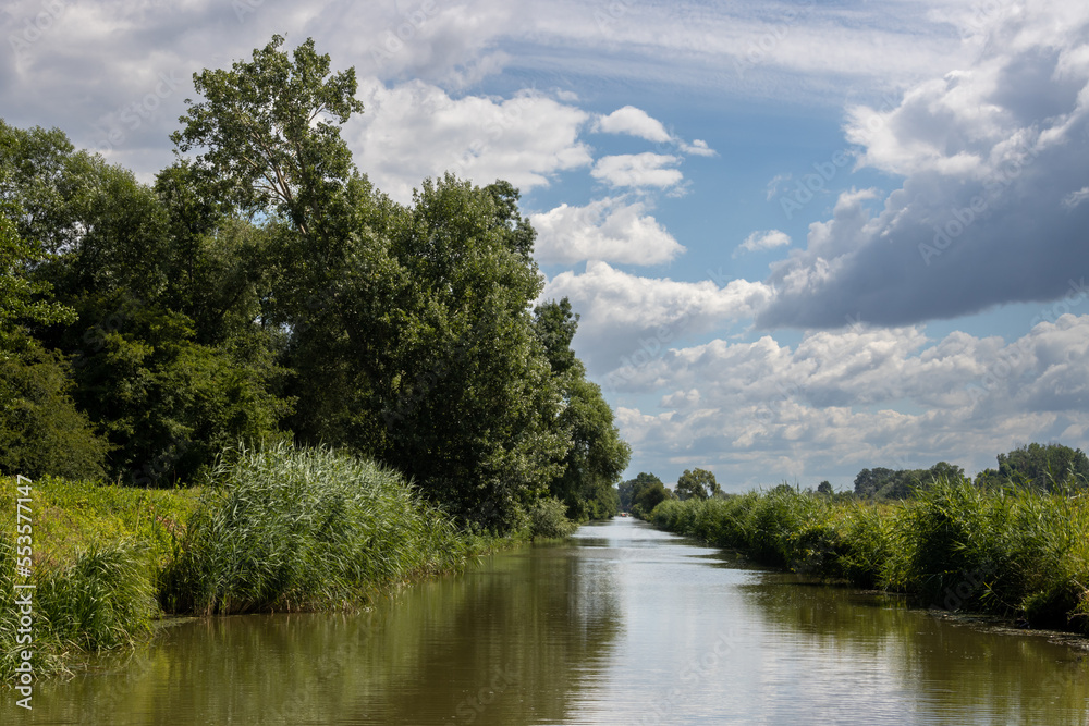 Fototapeta premium Bata Canal from a boat, Czechia / Slovakia