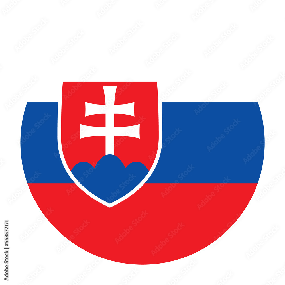 Slovakia Flat Rounded Flag Icon with Transparent Background