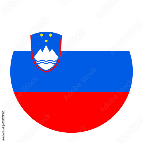 Slovenia Flat Rounded Flag Icon with Transparent Background