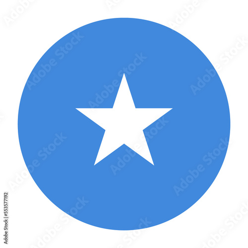 Somalia Flat Rounded Flag Icon with Transparent Background