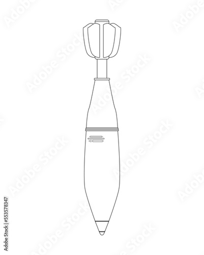 Portable Air Bomb Coloring Book. Drone Rocket and Military Missile. Army Weapon.