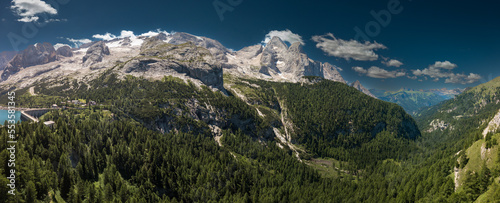 Wide panorama to the Marmolada Massif, Dolomiti, Italy