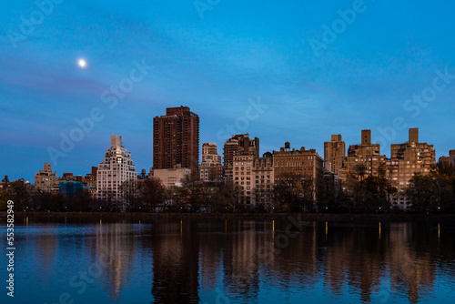 New York, USA - 12.05.2022: View of New York from Central Park. Walk in the park in the center of New York.