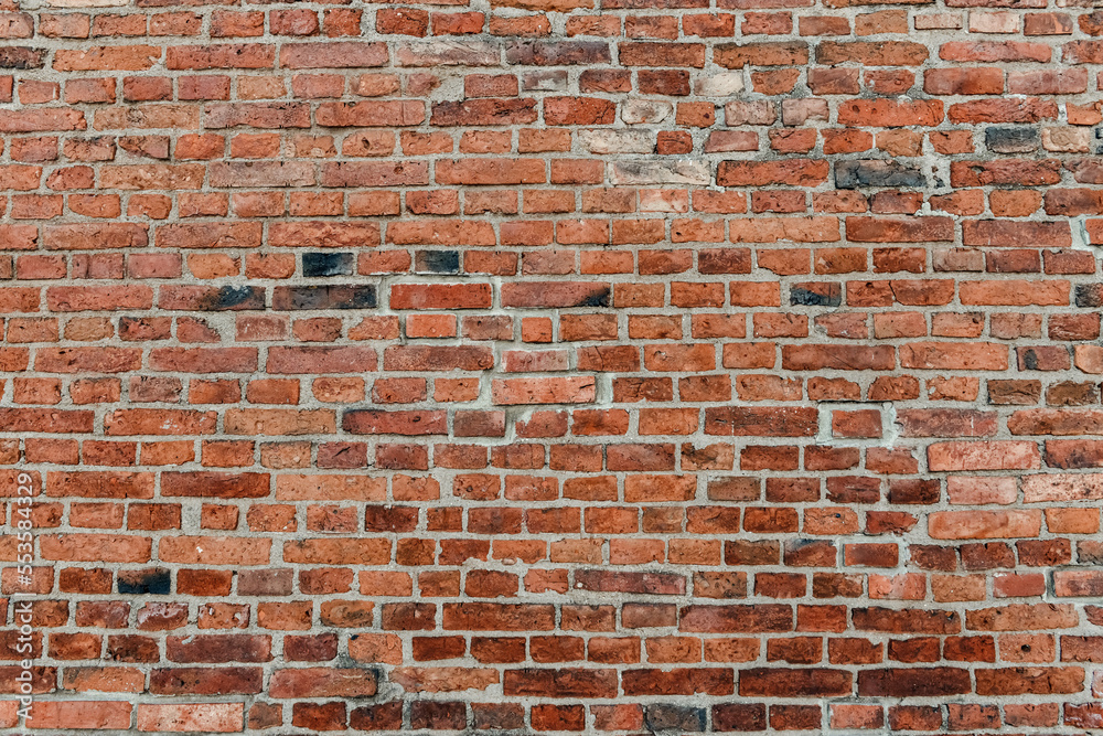 Fototapeta premium Wall made of red bricks as background