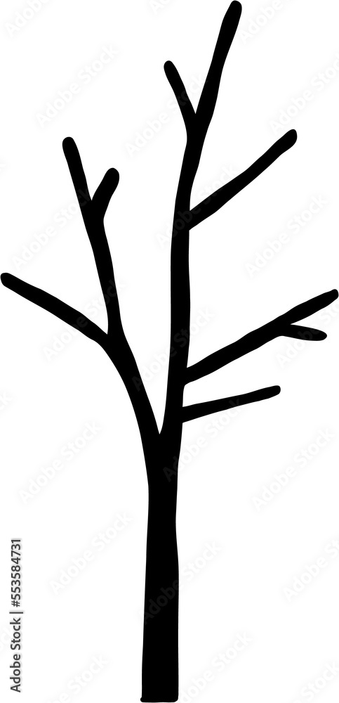 Fototapeta premium simplicity dead tree freehand drawing.