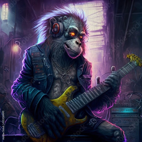 rock n roll ,punk monkey in post-apocalipsys © User