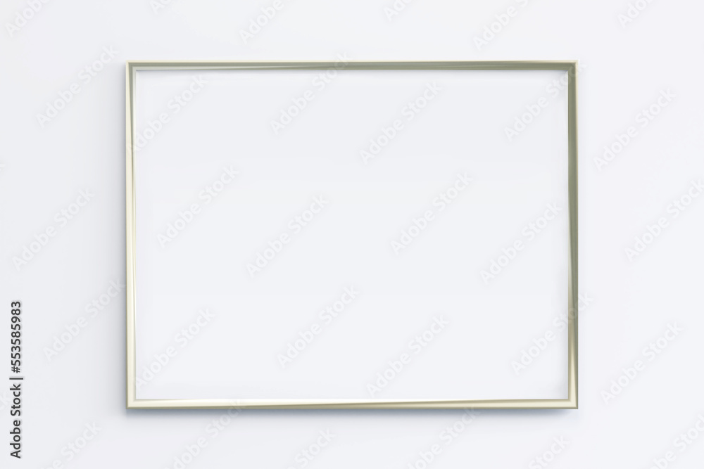 Horizontal frame poster on white wall. 3D rendering. Horizontal frame poster on white wall. 3D rendering.