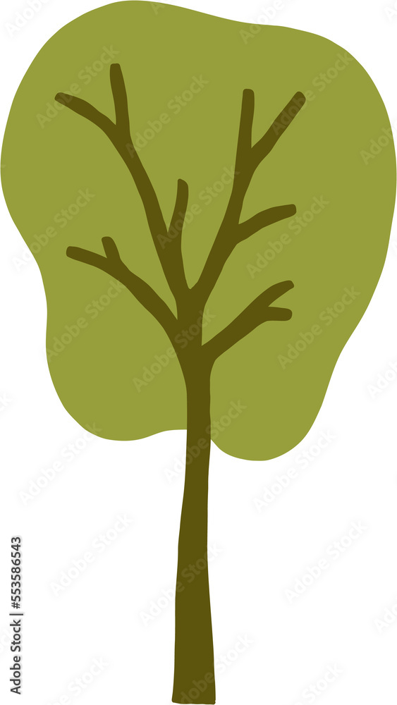 simplicity tree freehand drawing flat design. simplicity tree freehand drawing flat design.
