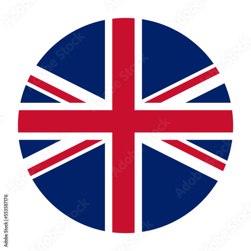 United Kingdom Flat Rounded Flag Icon with Transparent Background
