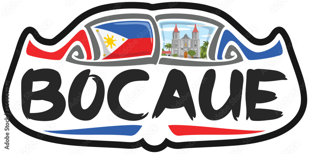 Bocaue Philippines Flag Travel Souvenir Sticker Skyline Landmark Logo ...