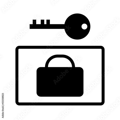 Baggage locker icon. Key and baggage icon. Deposit. Vector.