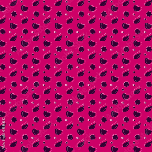 purple leaves and flowers pattern