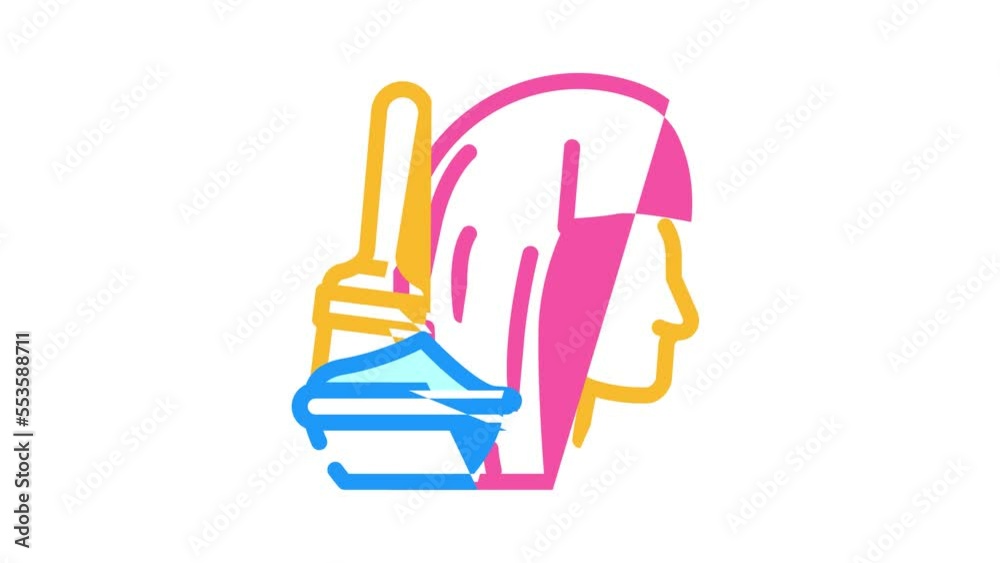 painting hair color icon animation