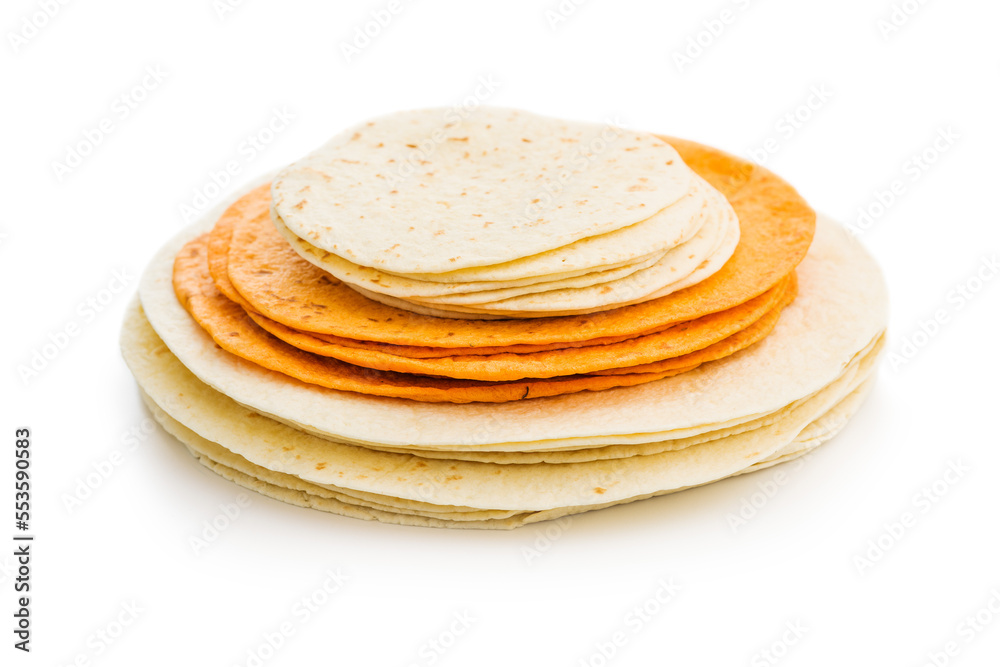 Mexican Corn Tortillas isolated on white background. Mexican Corn Tortillas isolated on white background.