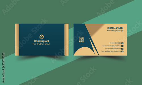 Elegant and luxury business card, Excelant design for personal use visiting card, vector designn card. Modern shape with company logo. photo