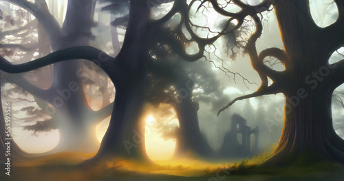 Mysterious forest - illustration