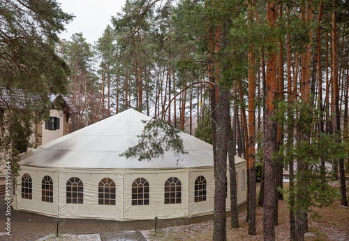 Large white tent for celebrations and events