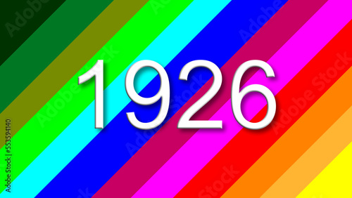 1926 colorful rainbow background year number
