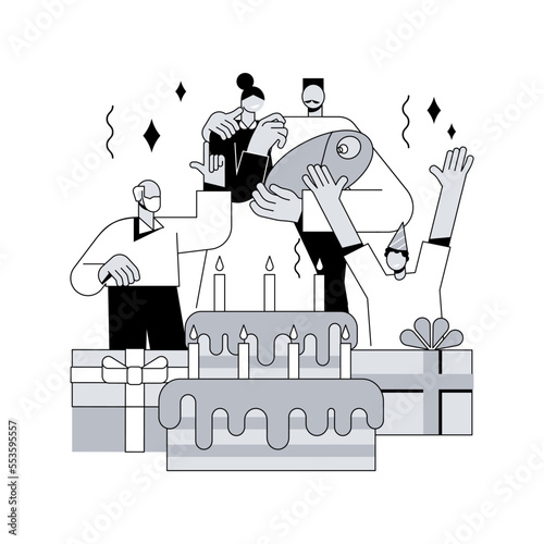 Family tradition abstract concept vector illustration. Family reunion, ancestors tradition, home party, day for gathering together, having good time, festive dinner, celebration abstract metaphor.