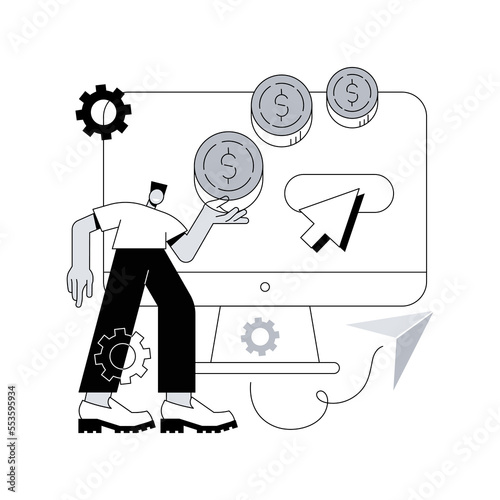 PPC campaign abstract concept vector illustration. Pay-per-click model, internet marketing tools, PPC ad campaign, search engine advertising, driving traffic, website SEO abstract metaphor.