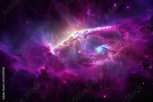 Space nebula in galaxy or universe as wallpaper background (Generative AI)