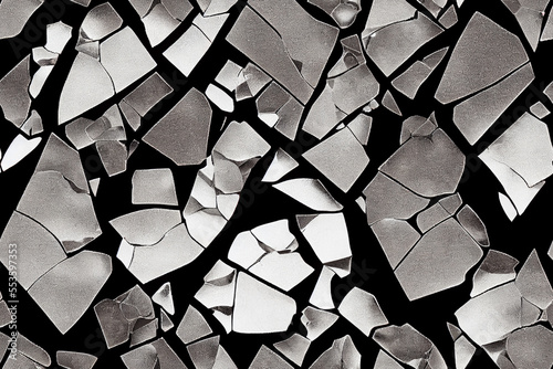 Vertical shot of shattered surface abstract background Generative AI