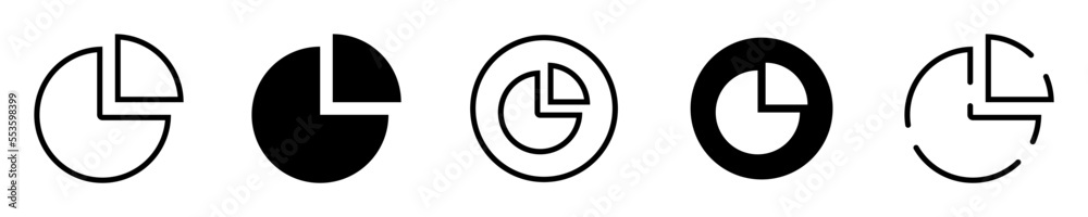 Conjunto de iconos de gráfico de porcentaje. Estadísticas. Concepto de porcentaje. Ilustración vectorial Conjunto de iconos de gráfico de porcentaje. Estadísticas. Concepto de porcentaje. Ilustración vectorial