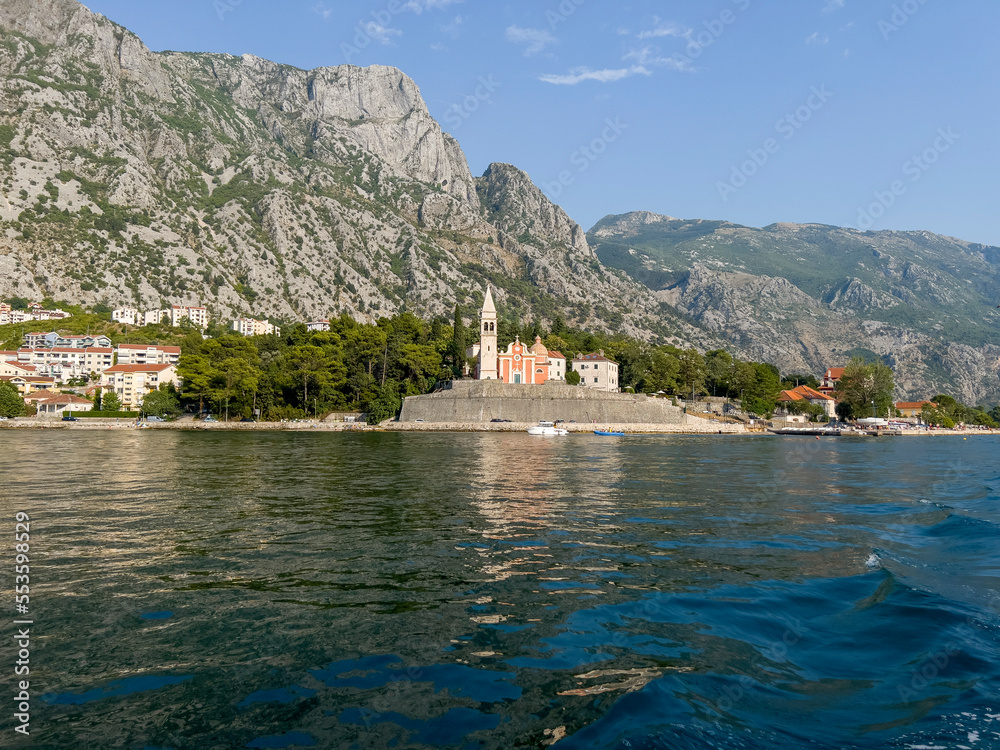 A historic church on the waterfront of Montenegro.