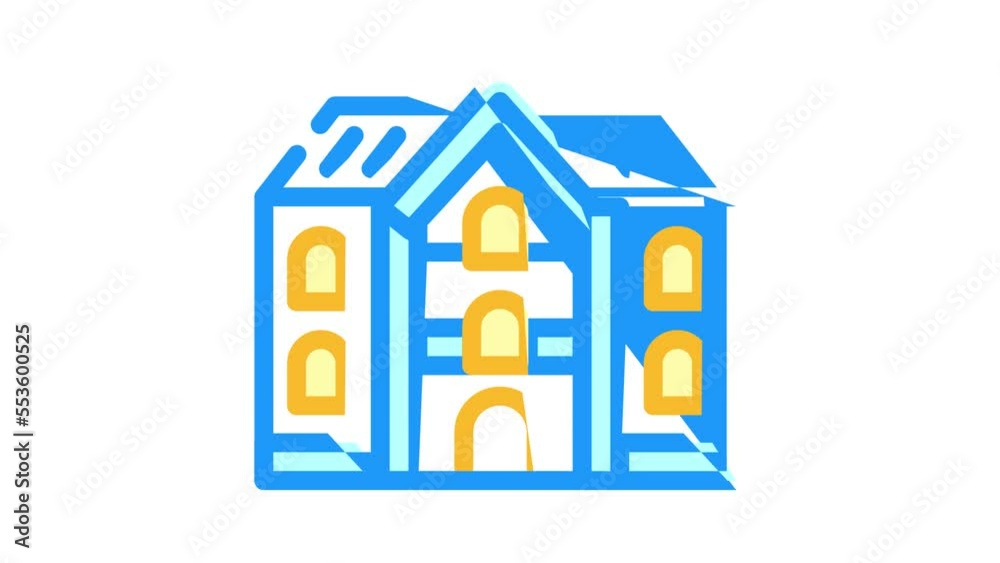 school building color icon animation school building color icon animation