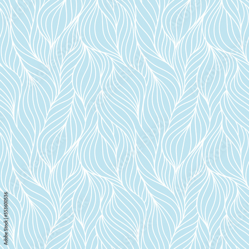 Seamless abstract wave pattern. Repeating texture. Yarn fibers design. Vector illustration