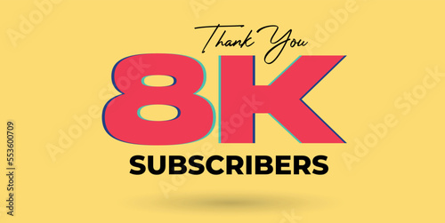 8K subscribers celebration greeting banner