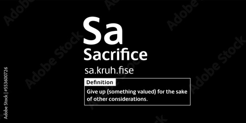 Sacrifice definition digital print design for t-shirts and wall art poster