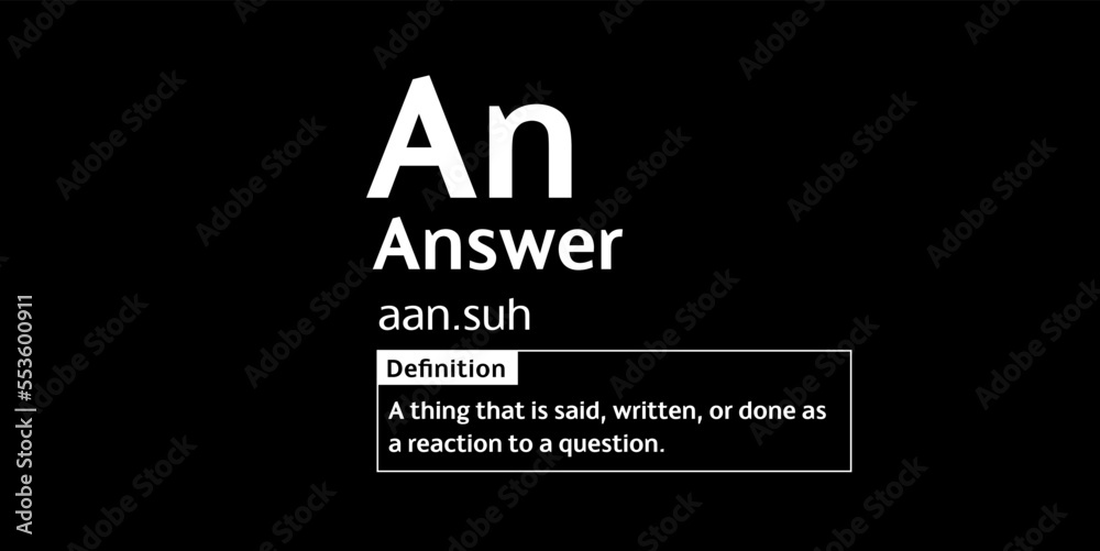Answer definition digital print design for t-shirts and wall art poster