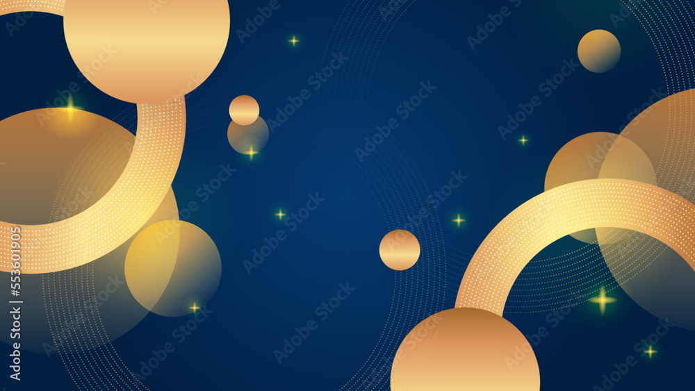 Fototapeta premium Luxury blue and gold abstract background
