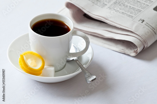 Quadro em tela Demitasse of espresso with spoon