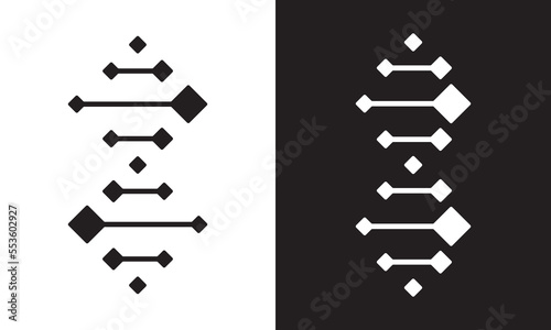 dna with molecule logo vector. connection technology icon design