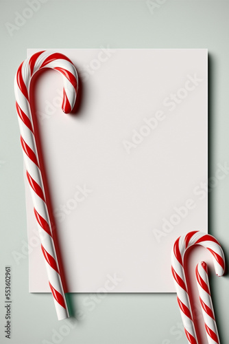 Blank Stationary with Candy Canes