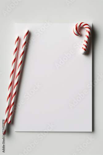 Blank Stationary with Candy Canes