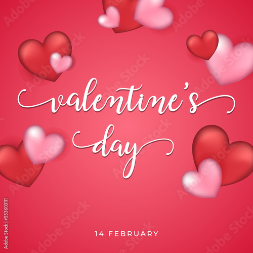 happy valentines poster vector illustration