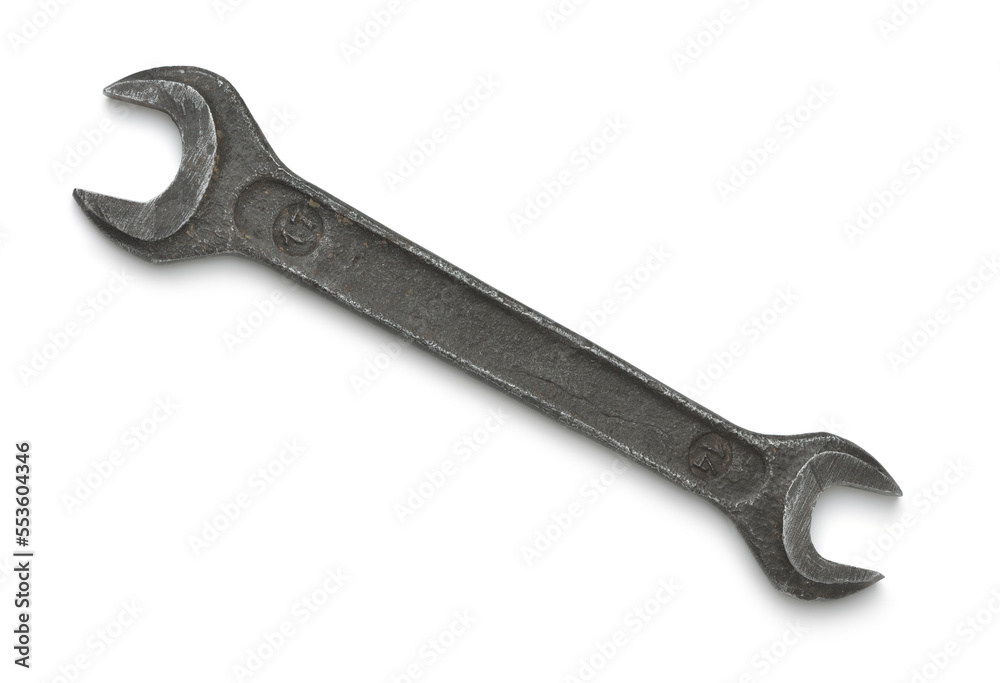 Top view of old double open end wrench Top view of old double open end wrench