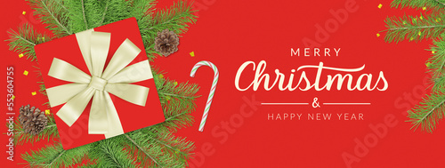 Merry Christmas and Happy New Year. Christmas banner