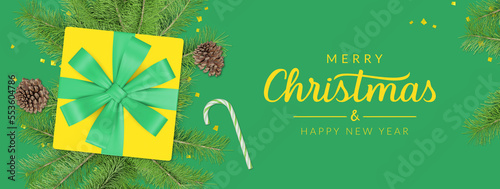 Merry Christmas and Happy New Year. Christmas banner
