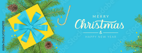Merry Christmas and Happy New Year. Christmas banner