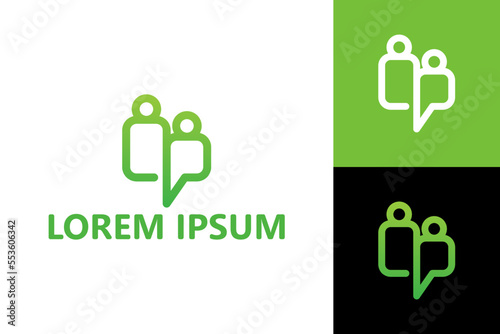People talk logo template design vector