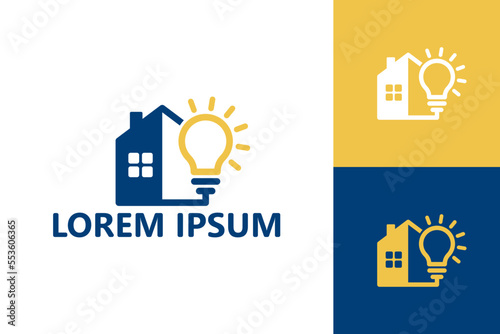 Bulb house logo template design vector