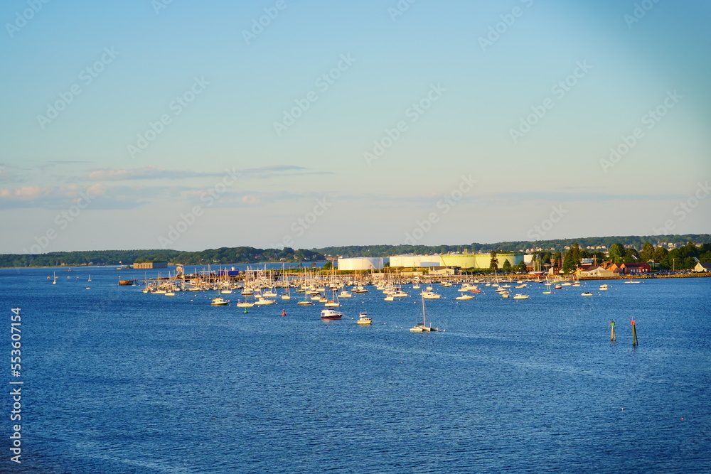 Landscape of Fore river in Portland, Maine, USA	