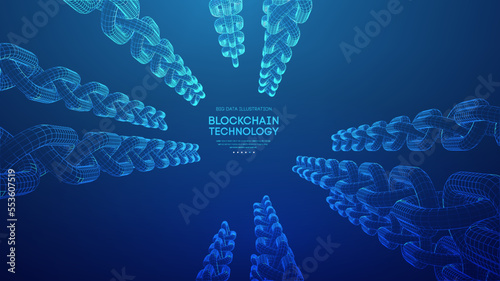 Blockchain digital technology. Big data vector background. Cryptocurrency technology vector background.