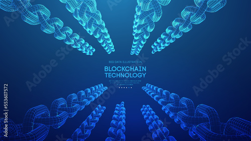 Blockchain digital technology. Big data vector background. Cryptocurrency technology vector background.