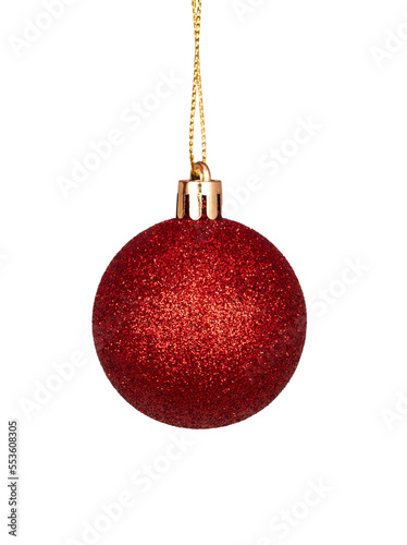 Czerwona bombka, PNG, brokat, przezroczyste tło,  Święta Bożego Narodzenia 