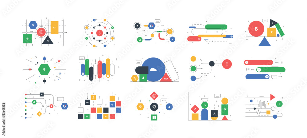 Fototapeta premium Abstract illustration set